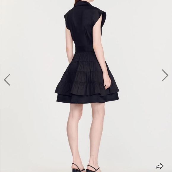 Sandro classic black dress Size 34 - Picture 3 of 9